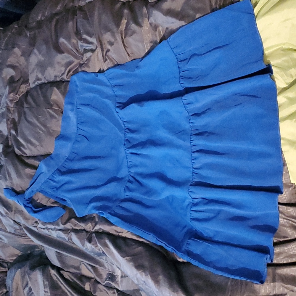 Royal Blue Off Shoulder Dress Short